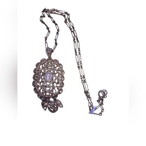 Unique Necklace With Gold Plated Chain And Pendant